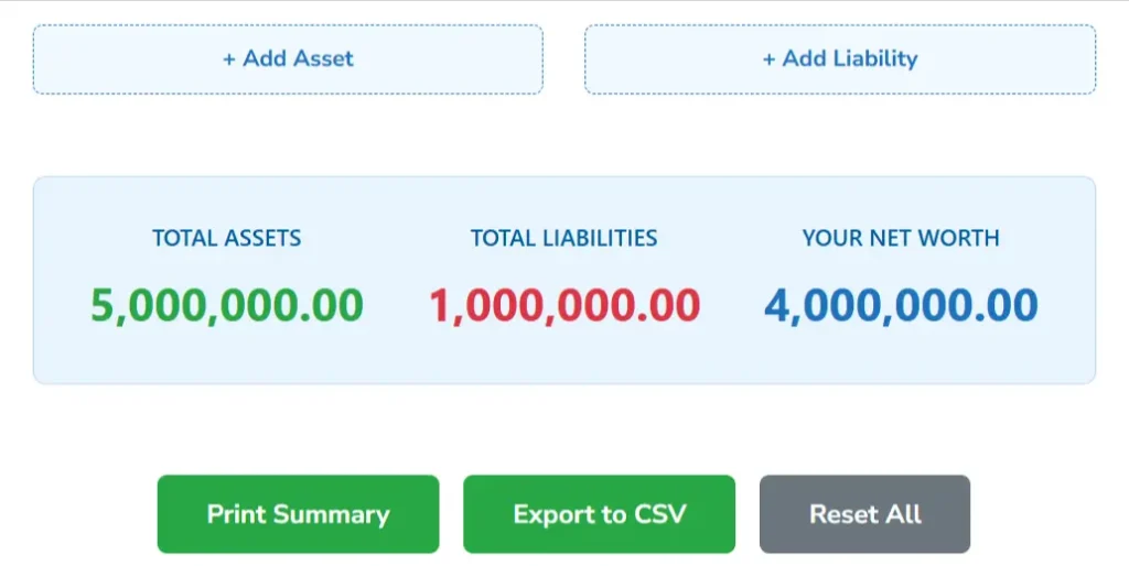 Net Worth Calculator 2 Net Worth Calculator
